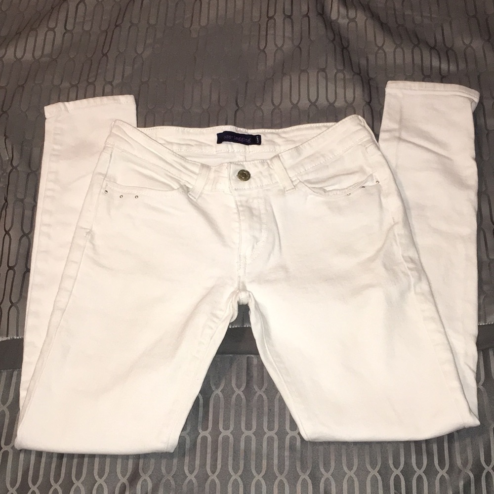 White Levi's 535 Zip up Jeggings